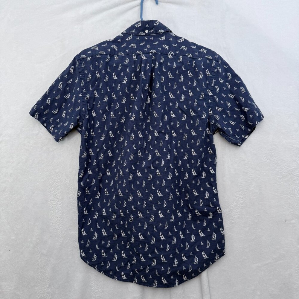 Ralph Lauren Shirt Mens M Blue Slim Fit Sailboat Geometric Oxford Button Down - Picture 6 of 6